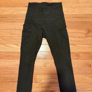 Lululemon Fast and Free High-Rise Tights 25" Dark Olive Size 2
